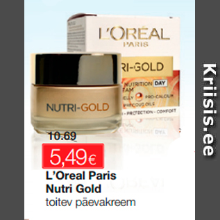 Allahindlus - L’Oreal Paris Nutri Gold toitev päevakreem
