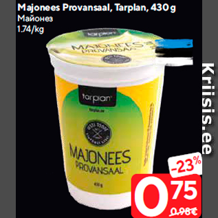 Allahindlus - Majonees Provansaal, Tarplan, 430 g