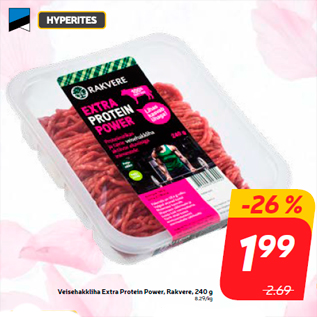 Allahindlus - Veisehakkliha Extra Protein Power, Rakvere, 240 g