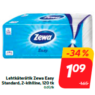 Allahindlus - Lehtkäterätik Zewa Easy Standard, 2-kihiline, 120 tk