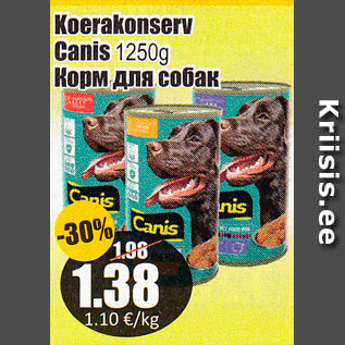 Allahindlus - Koerakonserv Canis 1250 g