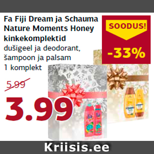 Allahindlus - Fa Fiji Dream ja Schauma Nature Moments Honey kinkekomplektid