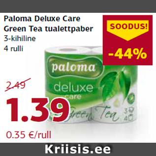 Allahindlus - Paloma Deluxe Care Green Tea tualettpaber