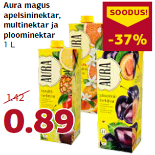 Allahindlus - Aura magus apelsininektar, multinektar ja ploominektar 1 L