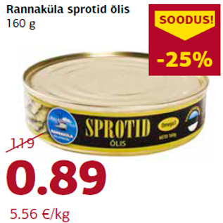 Allahindlus - Rannaküla sprotid õlis 160 g