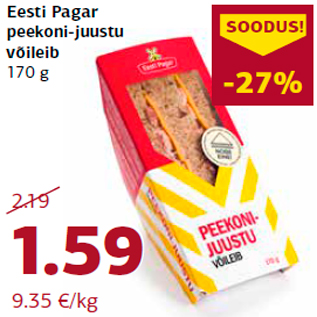 Allahindlus - Eesti Pagar peekoni-juustu võileib 170 g