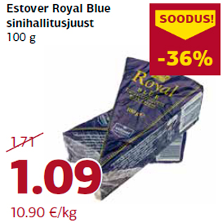 Allahindlus - Estover Royal Blue sinihallitusjuust 100 g