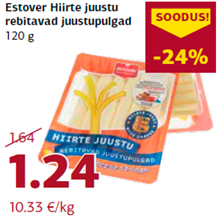 Allahindlus - Estover Hiirte juustu rebitavad juustupulgad 120 g