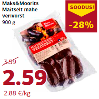 Allahindlus - Maks&Moorits Maitselt mahe verivorst 900 g