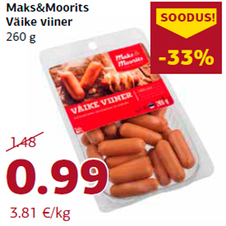 Allahindlus - Maks&Moorits Väike viiner 260 g