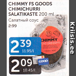 Allahindlus - CHIMMY FS GOODS CHIMICHURRI SALATIKASTE 200 ML