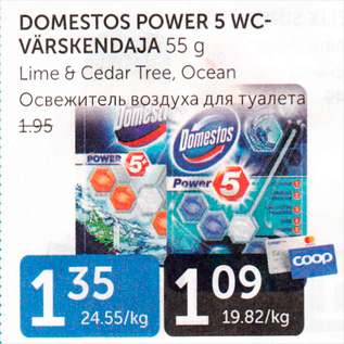 Allahindlus - DOMESTOS POWER 5 WC- VÄRSKENDAJA 55 g