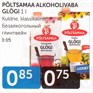 Allahindlus - PÕLTSAMAA ALKOHOOLIVABA GLÖGI 1 L