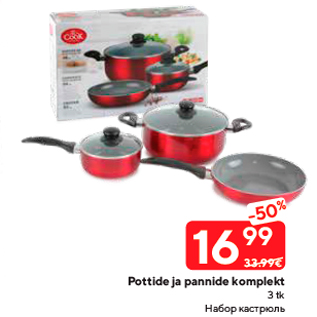 Allahindlus - Pottide ja pannide komplekt 3 tk