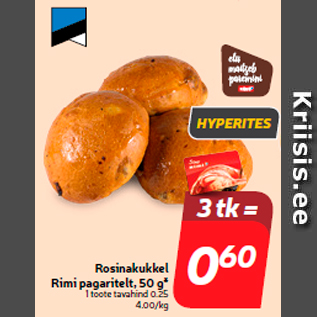 Allahindlus - Rosinakukkel Rimi pagaritelt, 50 g*