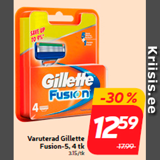 Allahindlus - Varuterad Gillette Fusion-5, 4 tk