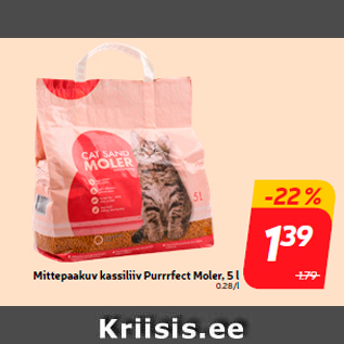 Allahindlus - Mittepaakuv kassiliiv Purrrfect Moler, 5 l