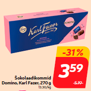 Allahindlus - Šokolaadikommid Domino, Karl Fazer, 270 g