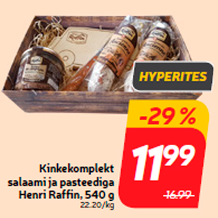 Allahindlus - Kinkekomplekt salaami ja pasteediga Henri Raffin, 540 g