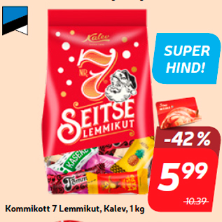 Allahindlus - Kommikott 7 Lemmikut, Kalev, 1 kg