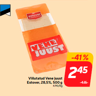 Allahindlus - Viilutatud Vene juust Estover, 28,5%, 500 g