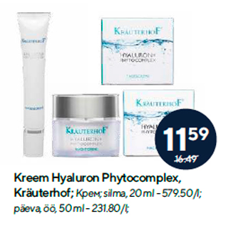 Allahindlus - Kreem Hyaluron Phytocomplex, Kräuterhof