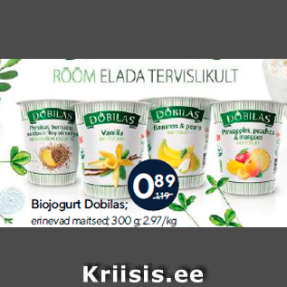 Скидка - Органический йогурт Dobilas
