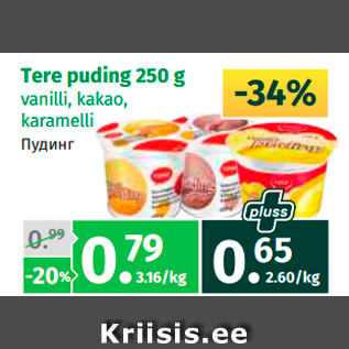 Allahindlus - Tere puding 250 g