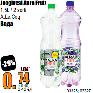 Allahindlus - Joogivesi Aura Fruit