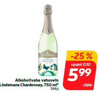 Allahindlus - Alkoholivaba vahuvein Lindemans Chardonnay, 750 ml*