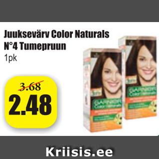 Allahindlus - Juuksevärv Color Naturals № 4 Tumepruun 1 pk