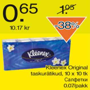 Allahindlus - Kleenex Original taskurätikud