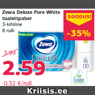 Allahindlus - Zewa Deluxe Pure White tualettpaber