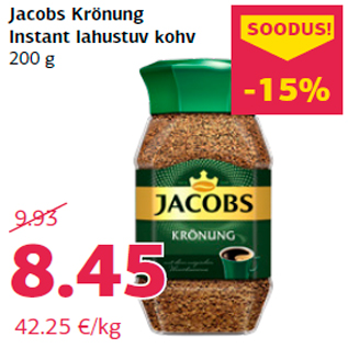 Allahindlus - Jacobs Krönung Instant lahustuv kohv 200 g