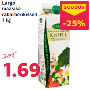 Allahindlus - Largo maasikarabarberikissell 1 kg