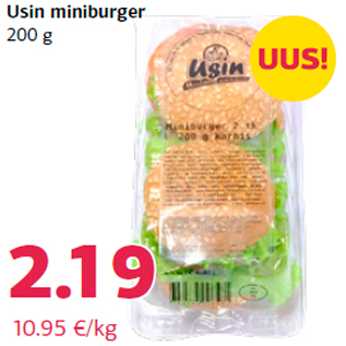 Allahindlus - Usin miniburger 200 g