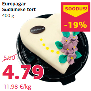 Allahindlus - Europagar Südameke tort 400 g