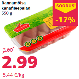 Allahindlus - Rannamõisa kanafileepalad 550 g