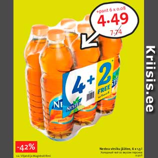 Allahindlus - Nestea virsiku jäätee, 6 x 1,5 l