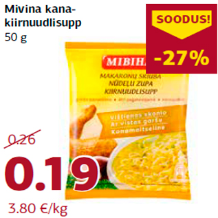 Allahindlus - Mivina kanakiirnuudlisupp 50 g