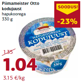 Allahindlus - Piimameister Otto kodujuust