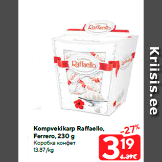 Allahindlus - Kompvekikarp Raffaello, Ferrero, 230 g