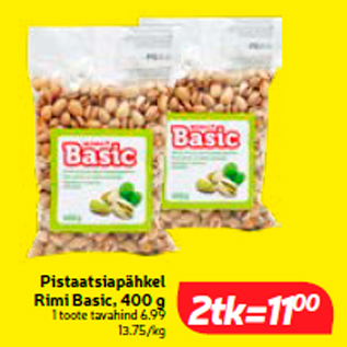 Allahindlus - Pistaatsiapähkel Rimi Basic, 400 g