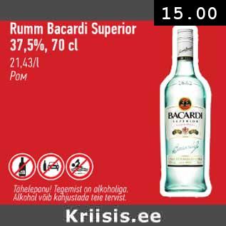 Allahindlus - Rumm Bacardi Superior