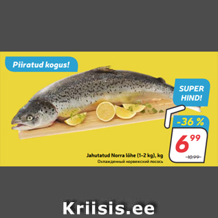 Allahindlus - Jahutatud Norra lõhe (1-2 kg), kg