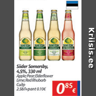 Allahindlus - Siider Somersby, 4,5%, 330 ml