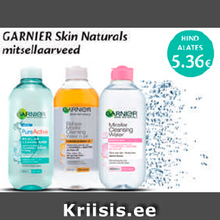 Allahindlus - Garnier Skin Naturals mitsellaarveed