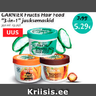 Allahindlus - Garnier Fructis Hair Food "3-in1" juuksemaskid