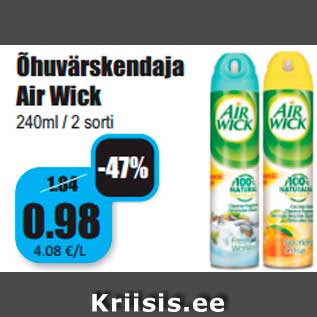 Allahindlus - Õhuvärskendaja Air Wic