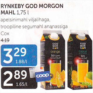 Allahindlus - RYNKEBY GOD MORGON MAHL 1,75 L